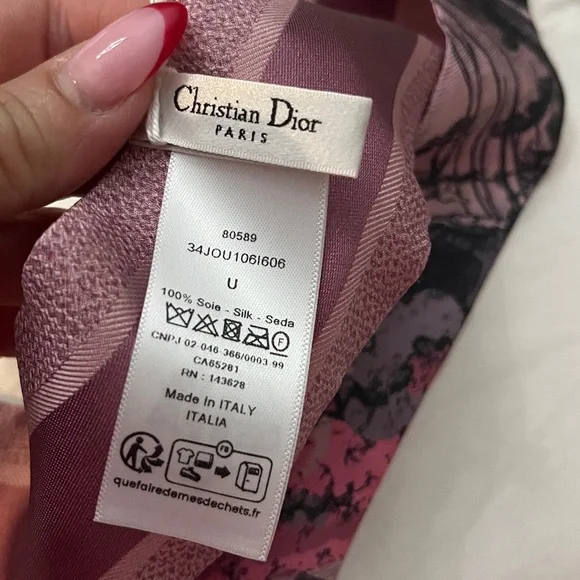 Dior Pink Animal Print Scarf - Picture 4 of 10